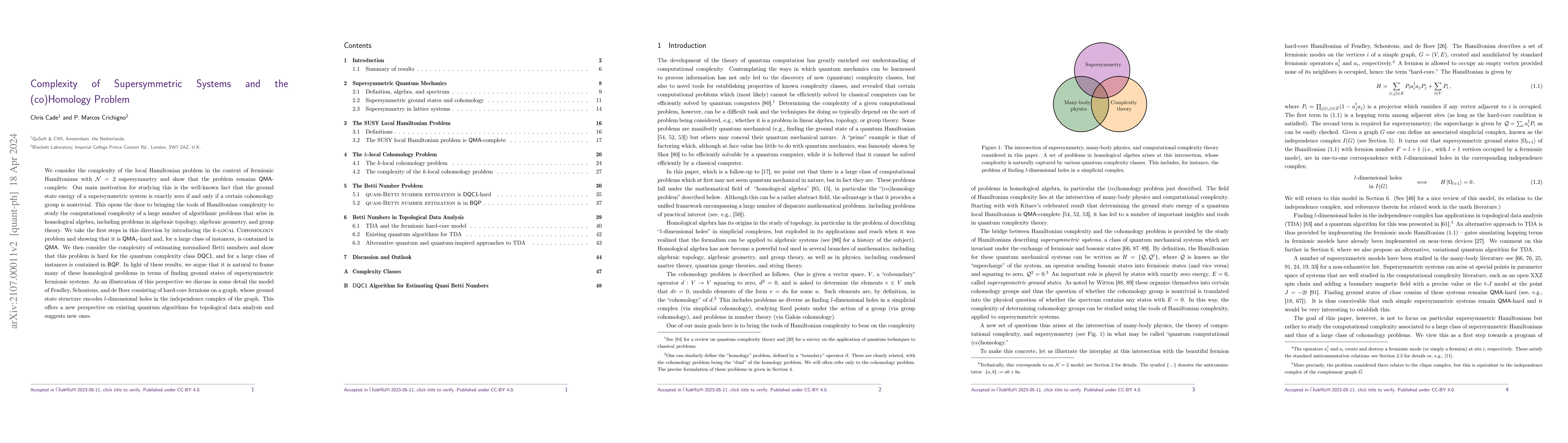 Thumbnail for Complexity of Supersymmetric Systems and the Cohomology Problem