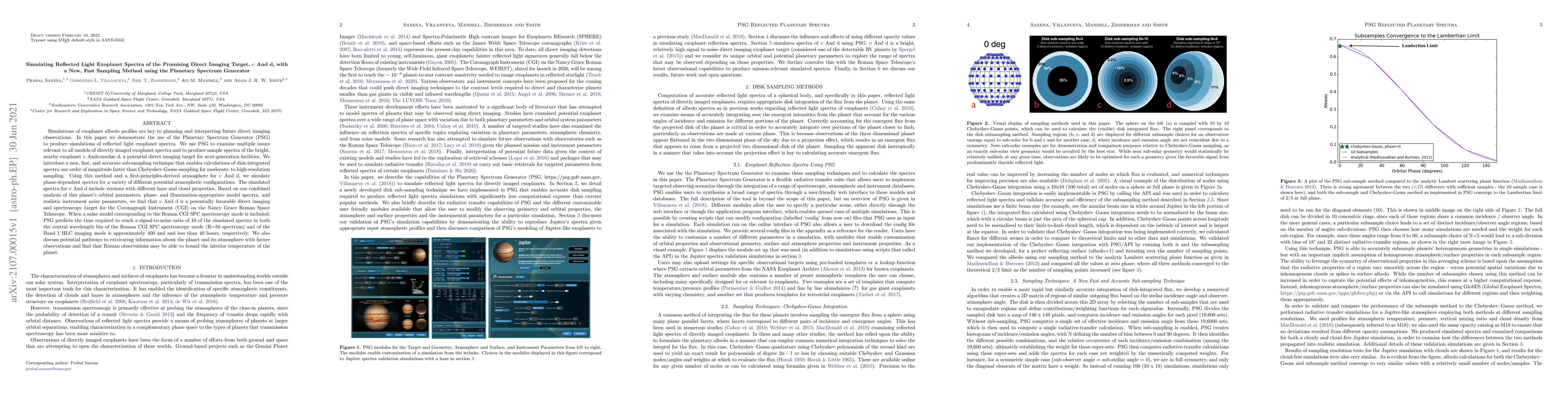 Thumbnail for Simulating Reflected Light Exoplanet Spectra of the Promising Direct
  Imaging Target, $\upsilon$ Andromedae d, with a New, Fast Sampling Method
  Using the Planetary Spectrum Generator