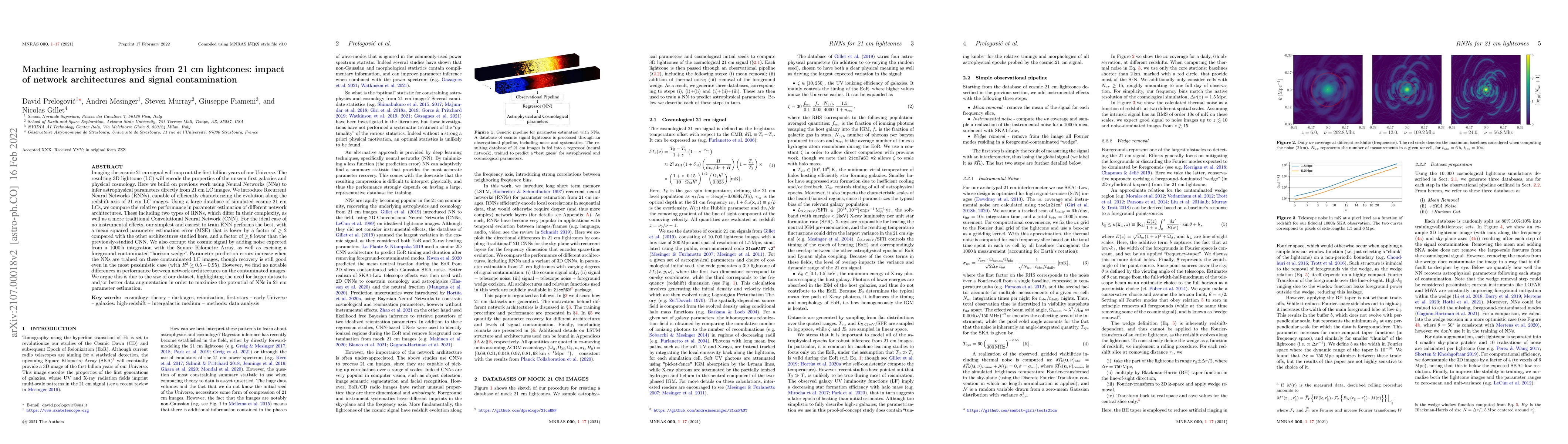 Thumbnail for Machine learning astrophysics from 21 cm lightcones: impact of network
  architectures and signal contamination