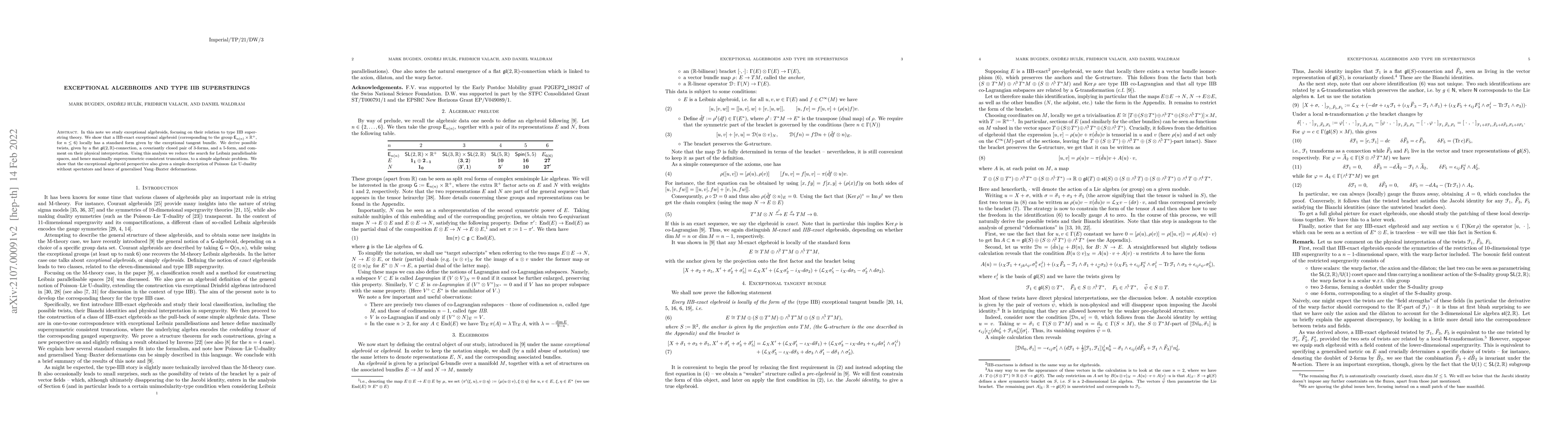 Thumbnail for Exceptional algebroids and type IIB superstrings