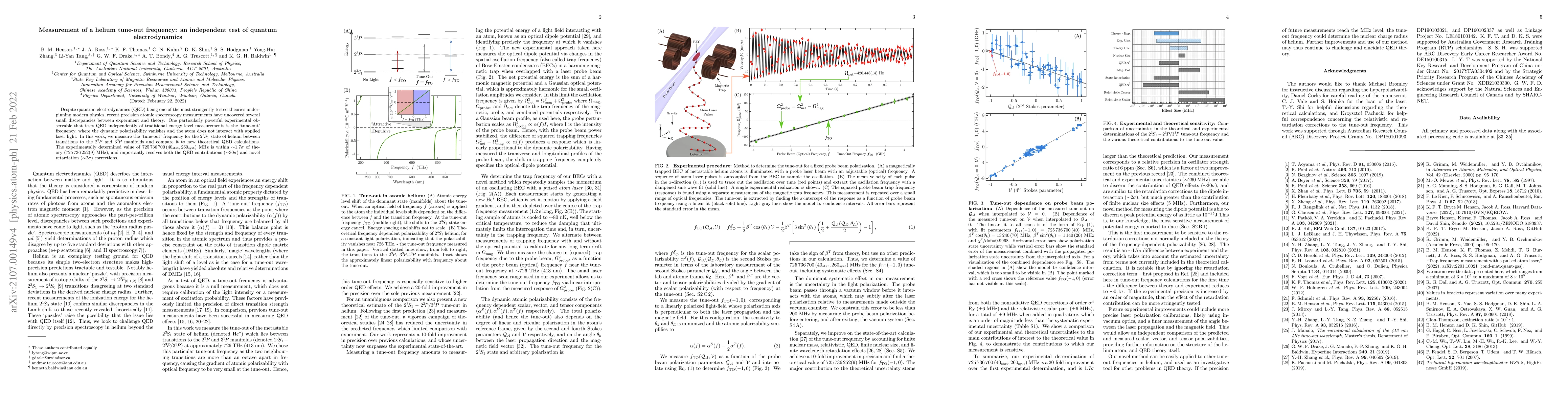 Thumbnail for Measurement of a helium tune-out frequency: an independent test of
  quantum electrodynamics