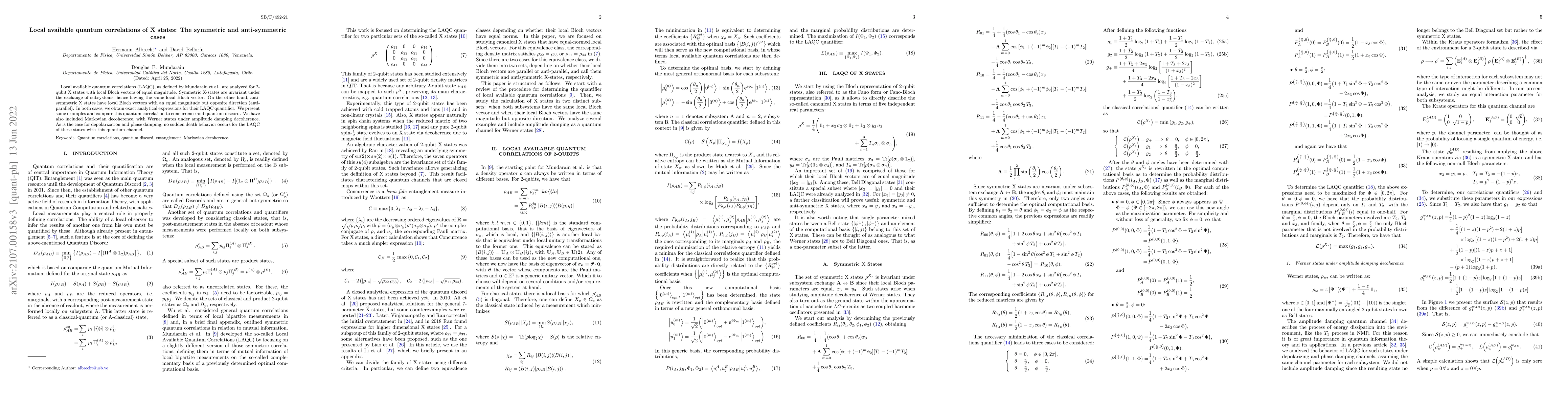 Thumbnail for Local available quantum correlations of X states: The symmetric and
  anti-symmetric cases