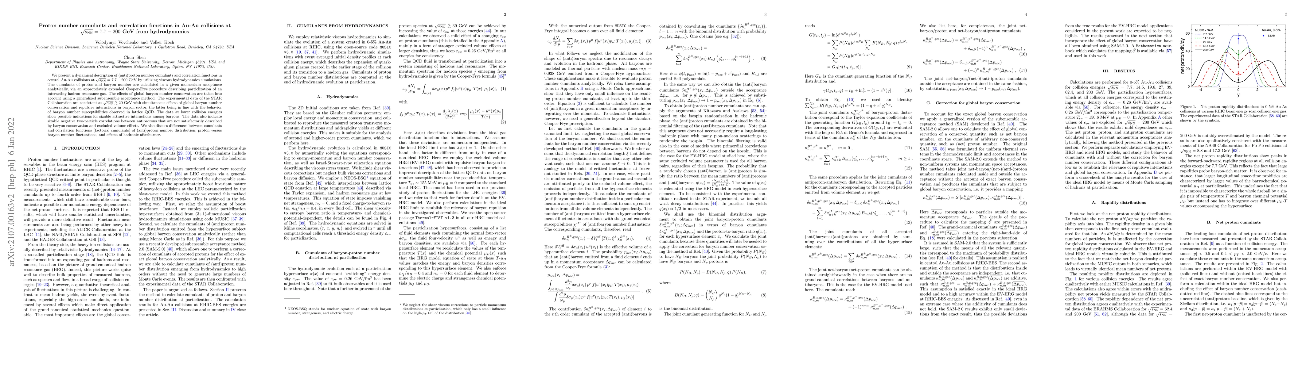 Thumbnail for Proton number cumulants and correlation functions in Au-Au collisions at
  $\sqrt{s_{\rm NN}} = 7.7-200$ GeV from hydrodynamics