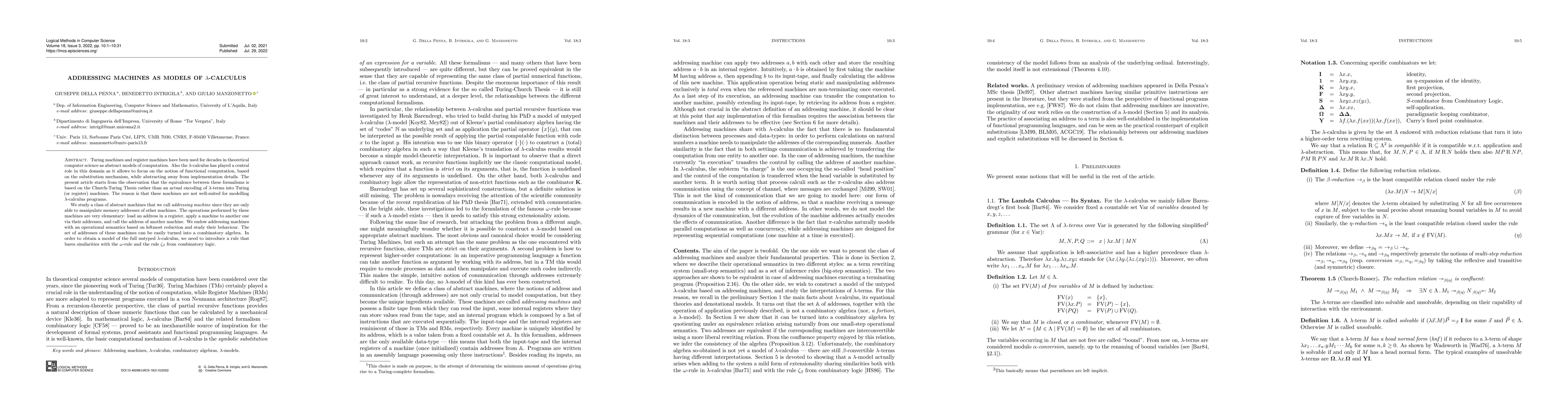 Thumbnail for Addressing Machines as models of lambda-calculus