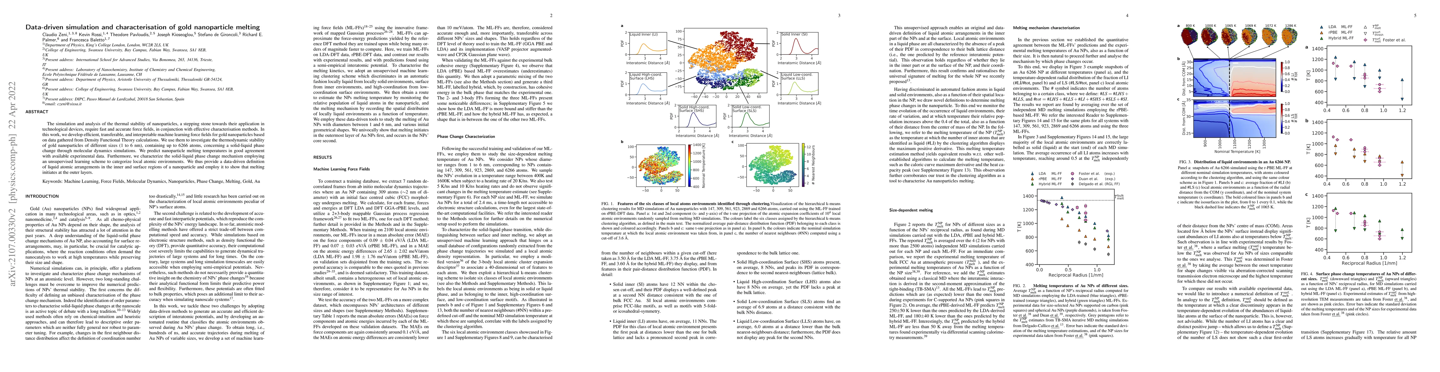 Thumbnail for Data-driven simulation and characterisation of gold nanoparticle melting