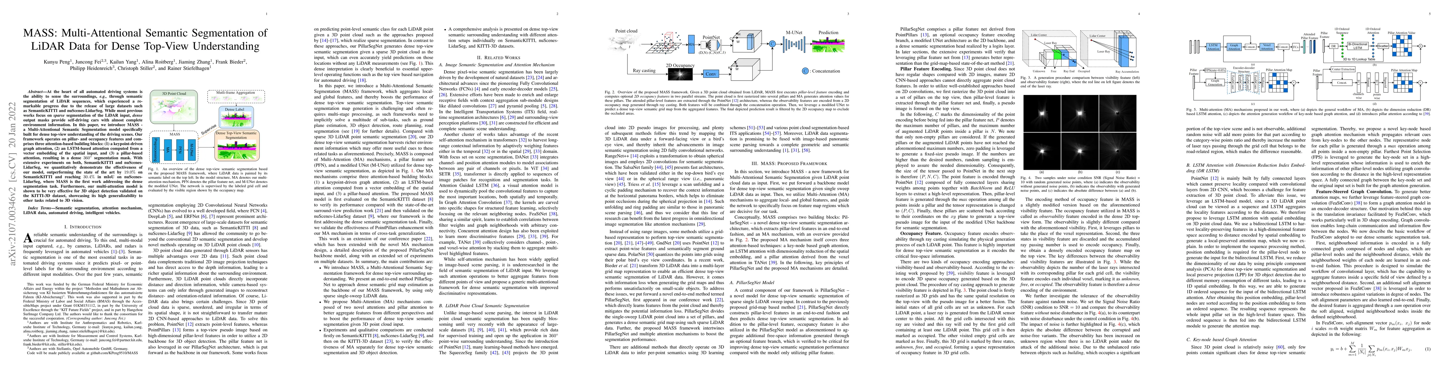 Thumbnail for MASS: Multi-Attentional Semantic Segmentation of LiDAR Data for Dense
  Top-View Understanding