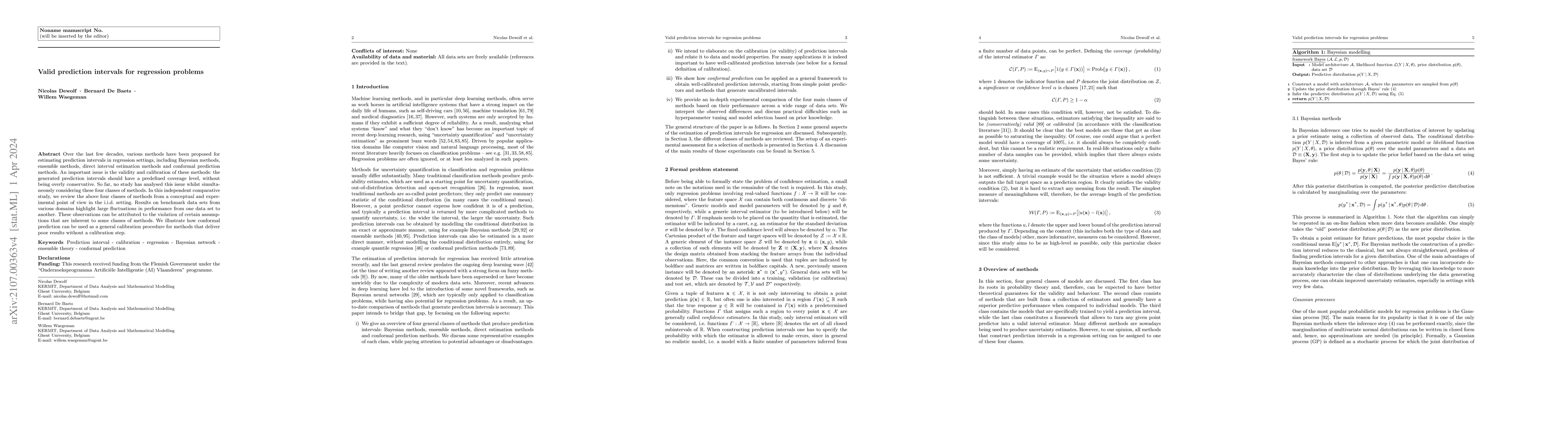 Thumbnail for Valid prediction intervals for regression problems