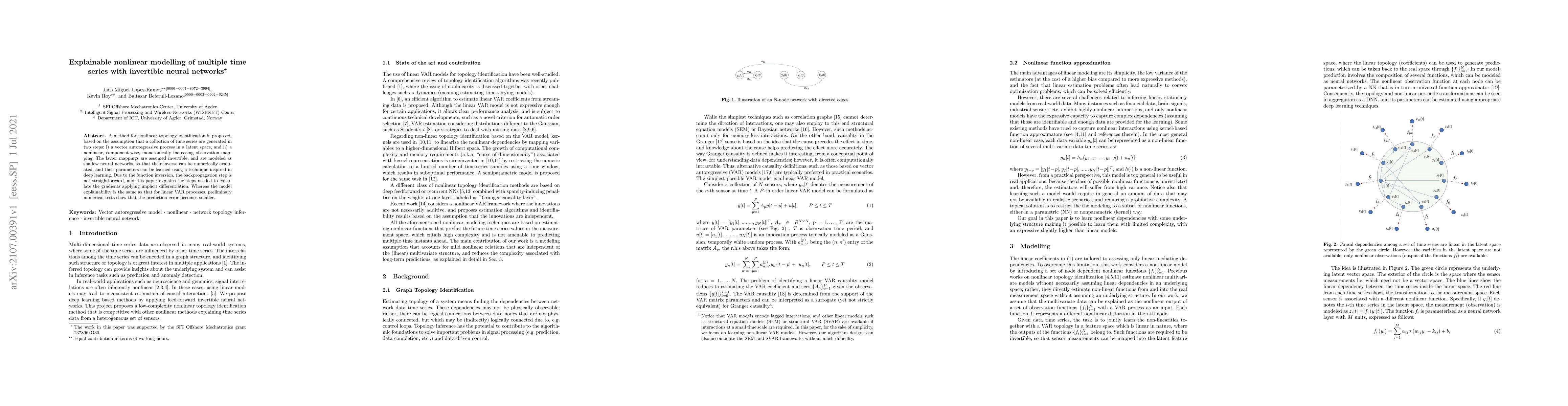 Thumbnail for Explainable nonlinear modelling of multiple time series with invertible
  neural networks