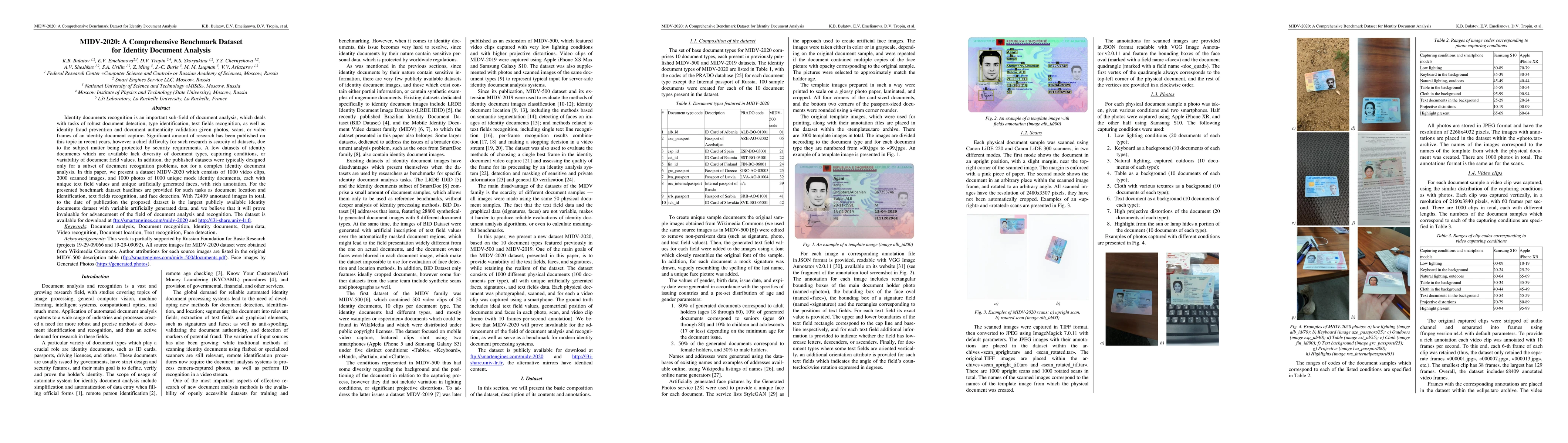 Thumbnail for MIDV-2020: A Comprehensive Benchmark Dataset for Identity Document
  Analysis