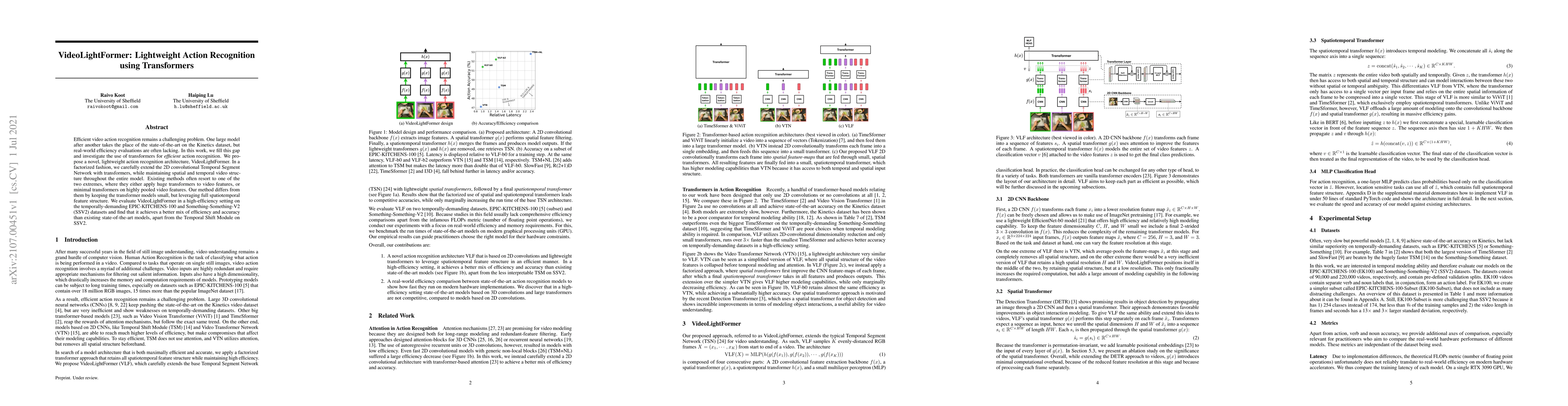 Thumbnail for VideoLightFormer: Lightweight Action Recognition using Transformers