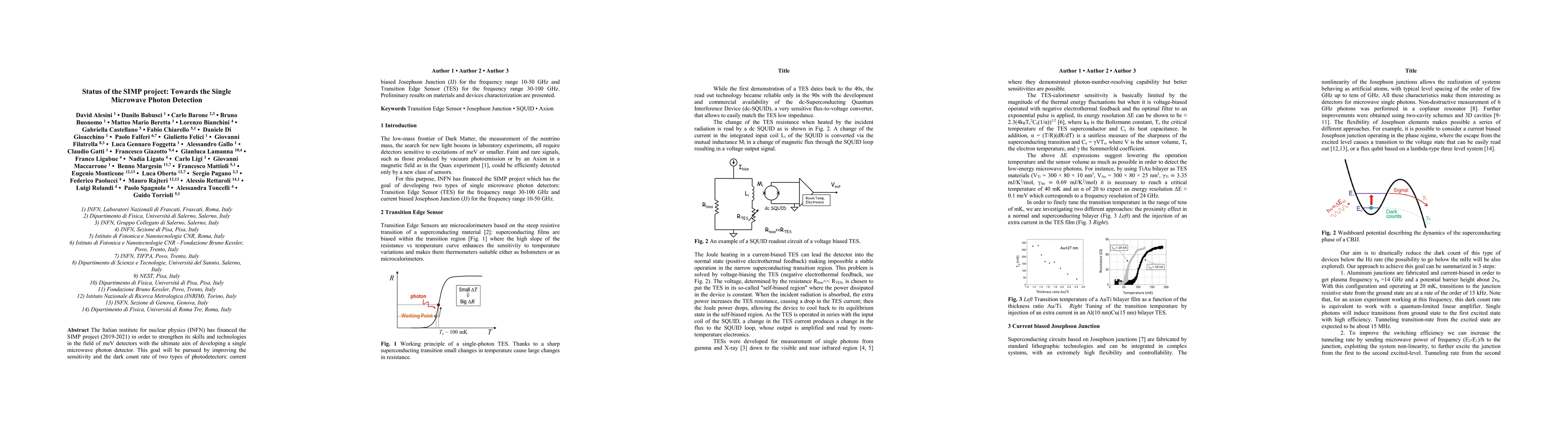 Thumbnail for Status of the SIMP Project: Toward the Single Microwave Photon Detection