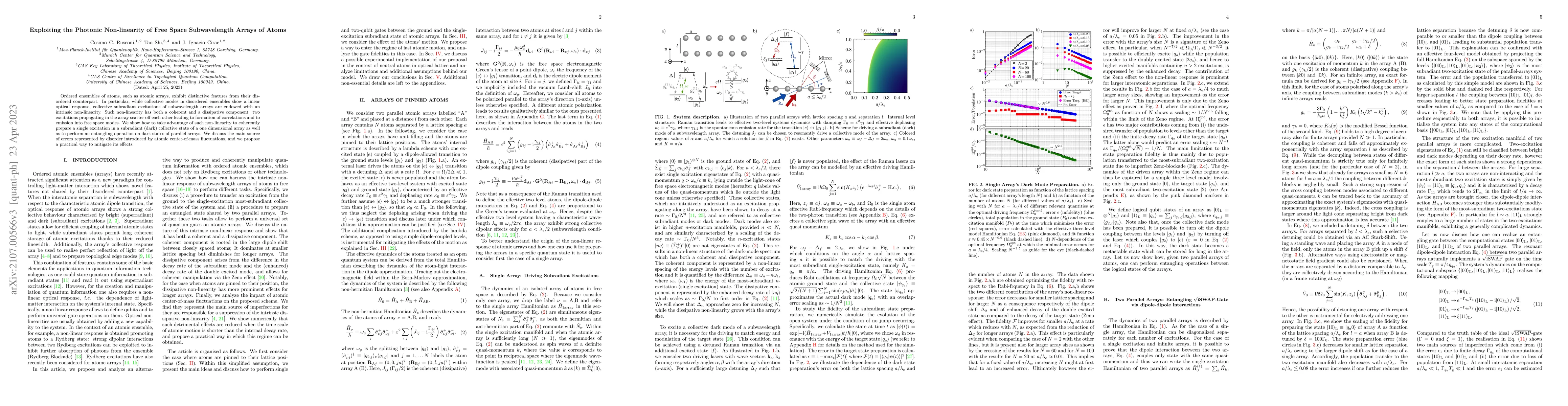 Thumbnail for Exploiting the Photonic Non-linearity of Free Space Subwavelength Arrays
  of Atoms