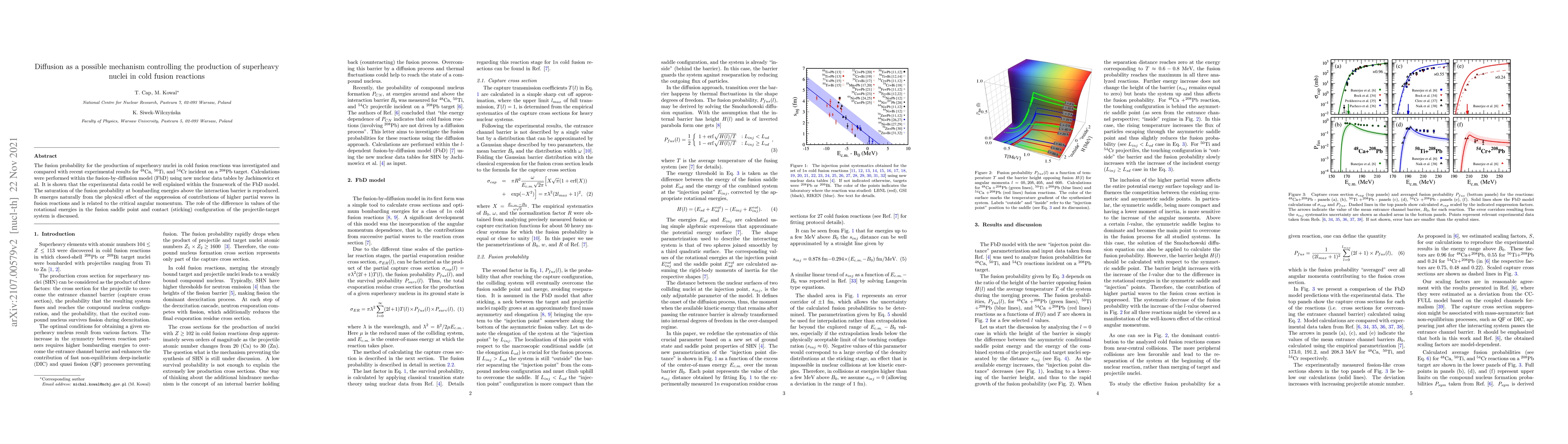 Thumbnail for Diffusion as a possible mechanism controlling the production of
  superheavy nuclei in cold fusion reactions