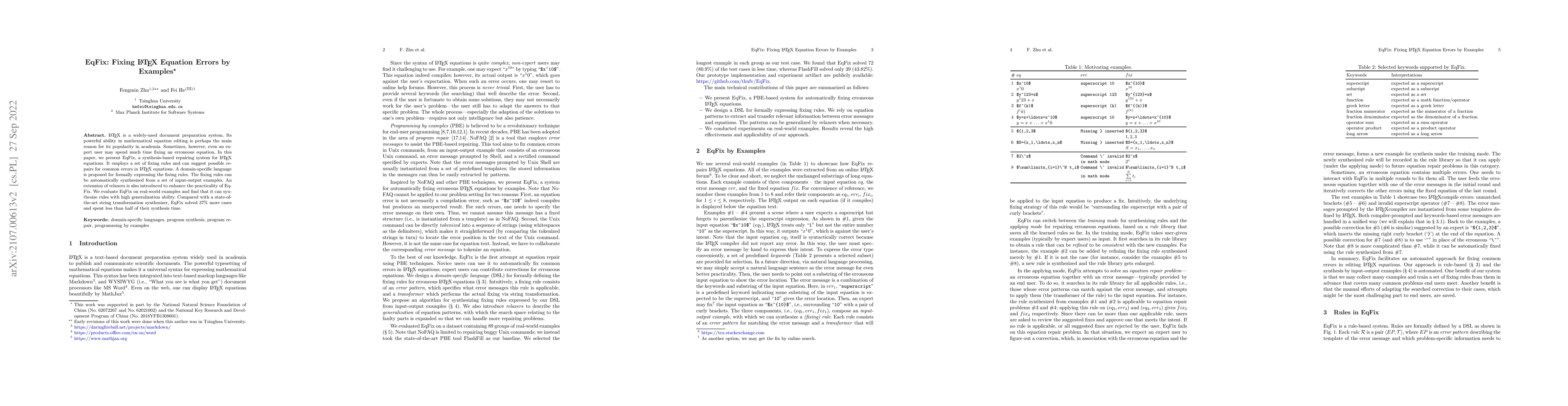 Thumbnail for EqFix: Fixing LaTeX Equation Errors by Examples