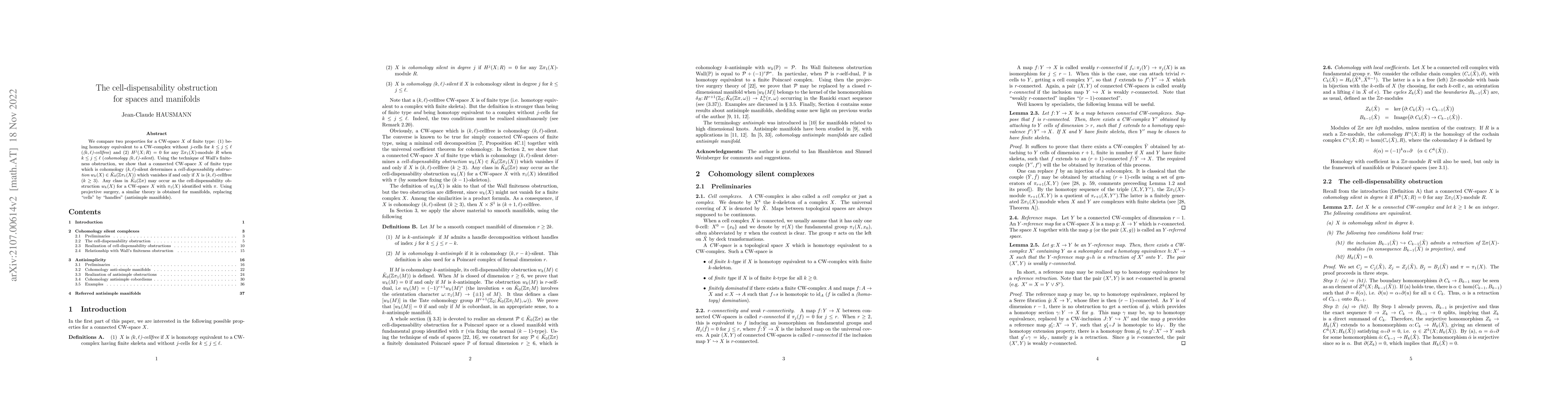 Thumbnail for The cell-dispensability obstruction for spaces and manifolds