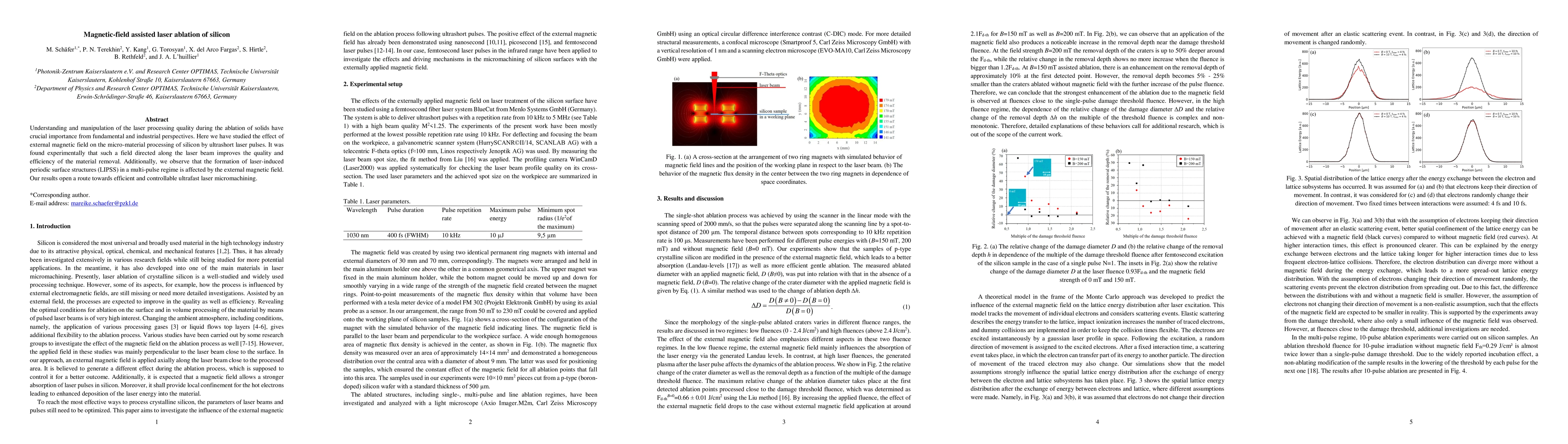 Thumbnail for Magnetic-field assisted laser ablation of silicon