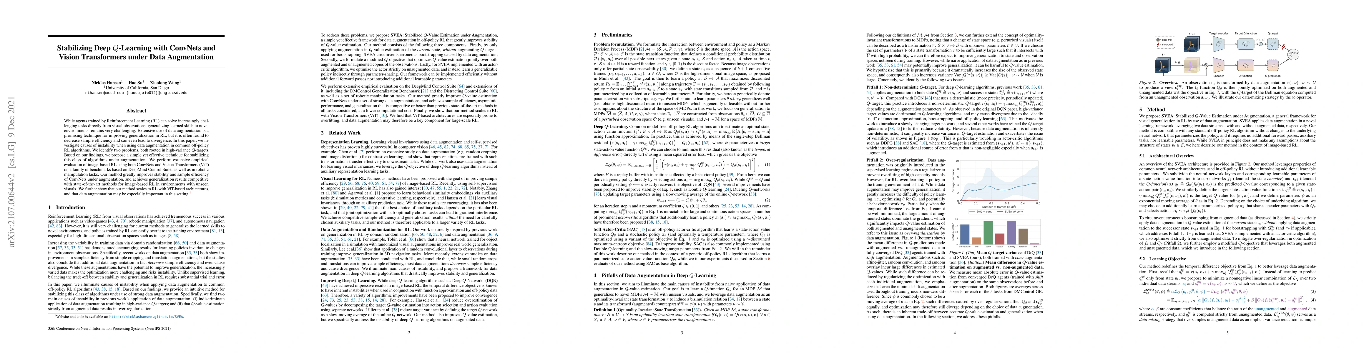 Thumbnail for Stabilizing Deep Q-Learning with ConvNets and Vision Transformers under
  Data Augmentation
