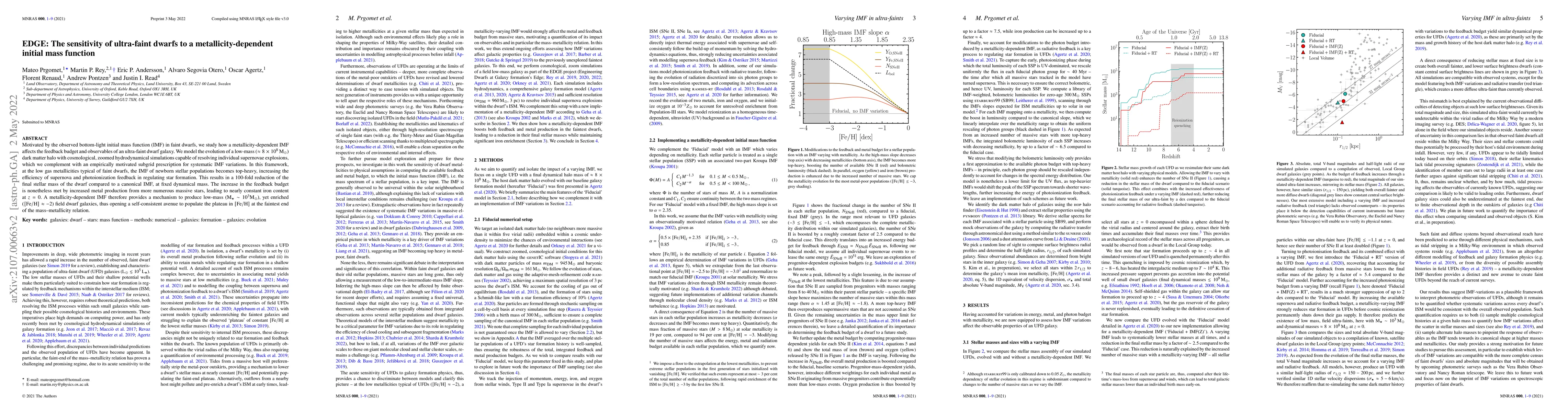 Thumbnail for EDGE: The sensitivity of ultra-faint dwarfs to a metallicity-dependent
  initial mass function