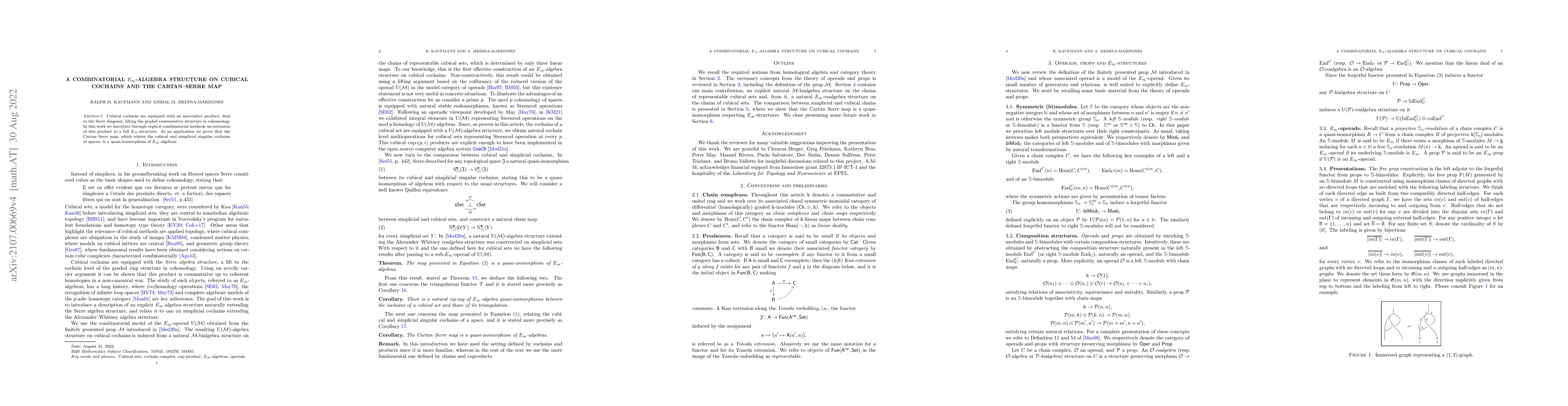 Thumbnail for A combinatorial ${E_\infty}$-algebra structure on cubical cochains and
  the Cartan-Serre map