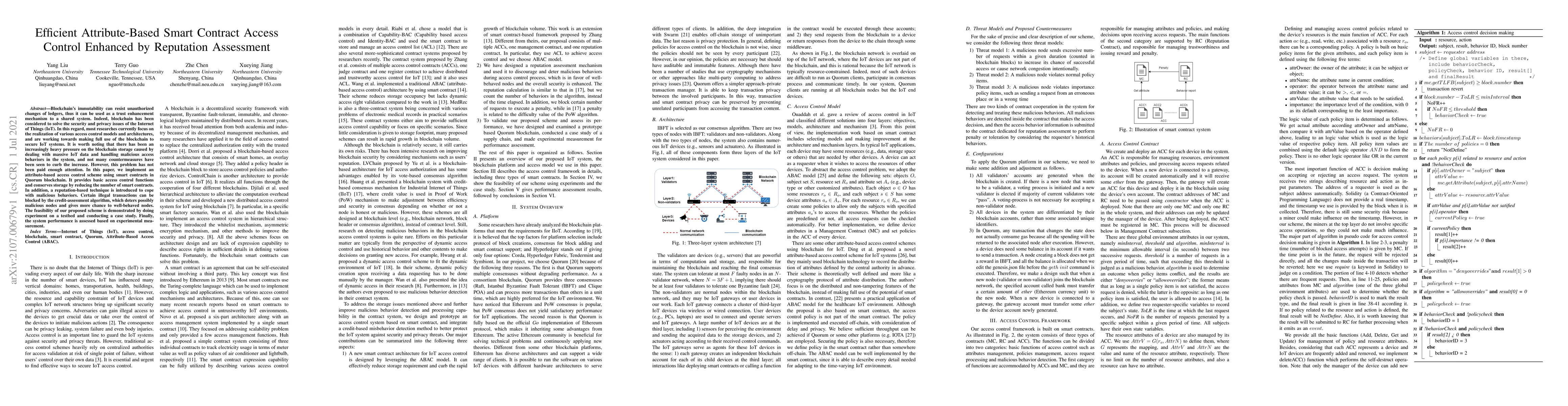 Thumbnail for Efficient Attribute-Based Smart Contract Access Control Enhanced by
  Reputation Assessment