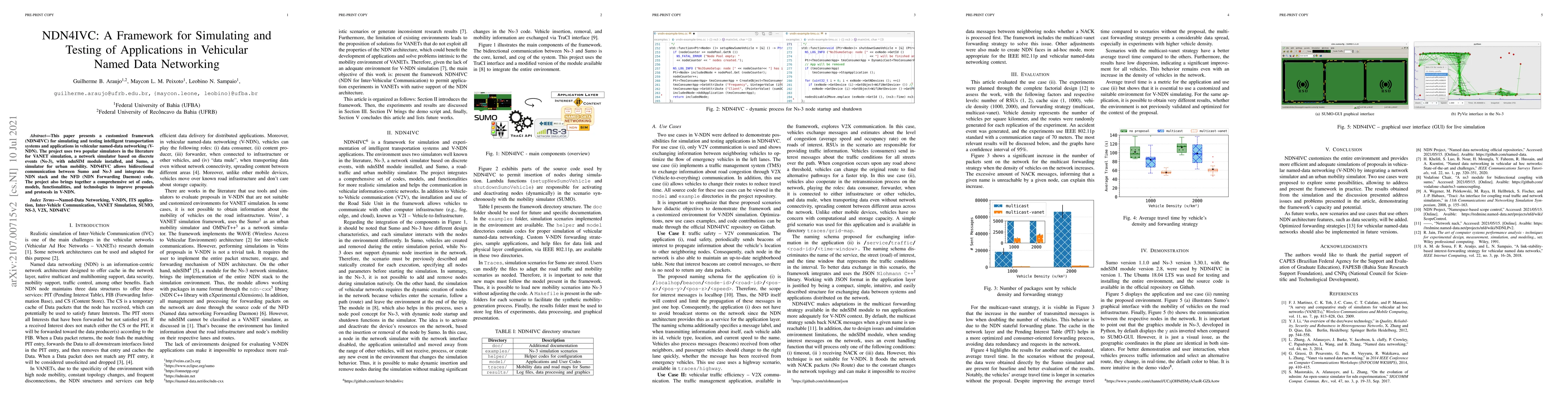 Thumbnail for NDN4IVC: A Framework for Simulating and Testing of Applications in
  Vehicular Named Data Networking