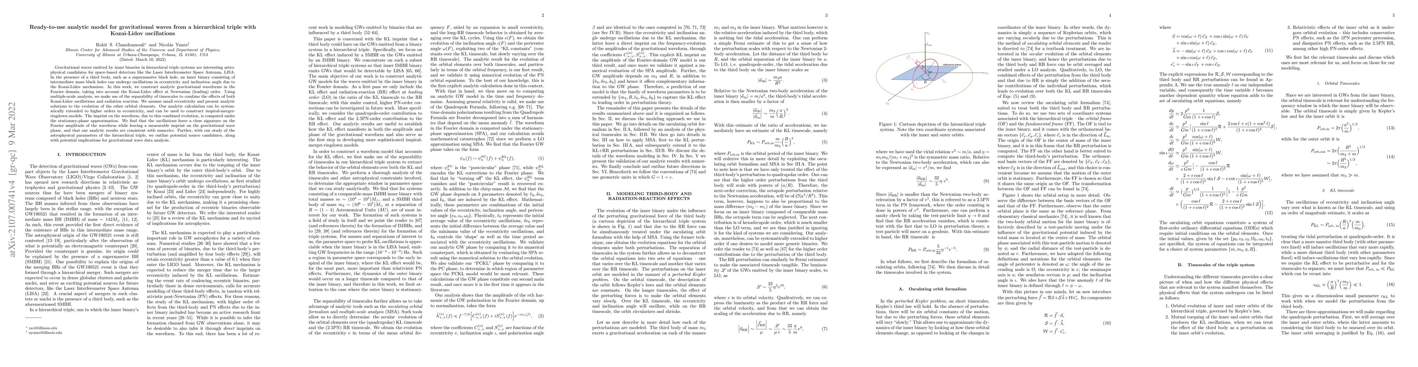 Thumbnail for Ready-to-use analytic model for gravitational waves from a hierarchical
  triple with Kozai-Lidov oscillations