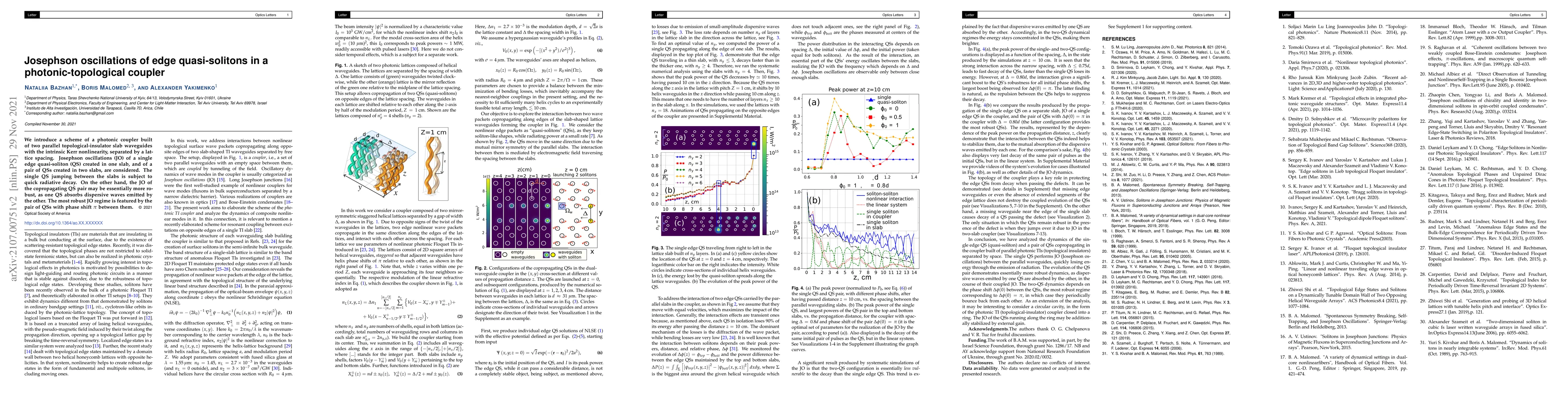 Thumbnail for Josephson oscillations of edge solitons in a photonic-topological
  coupler