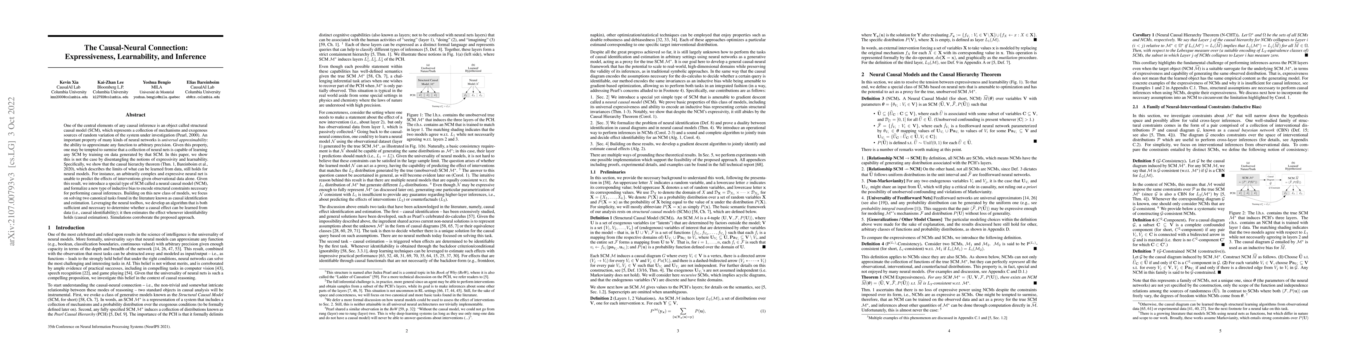 Thumbnail for The Causal-Neural Connection: Expressiveness, Learnability, and
  Inference