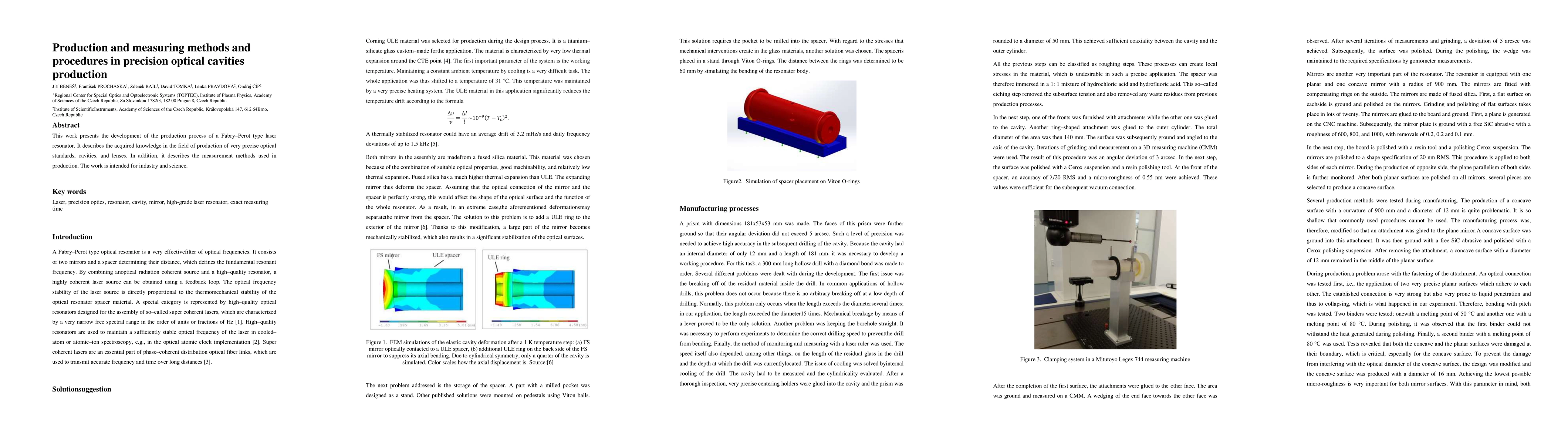 Thumbnail for Production and measuring methods and procedures in precision optical
  cavities production