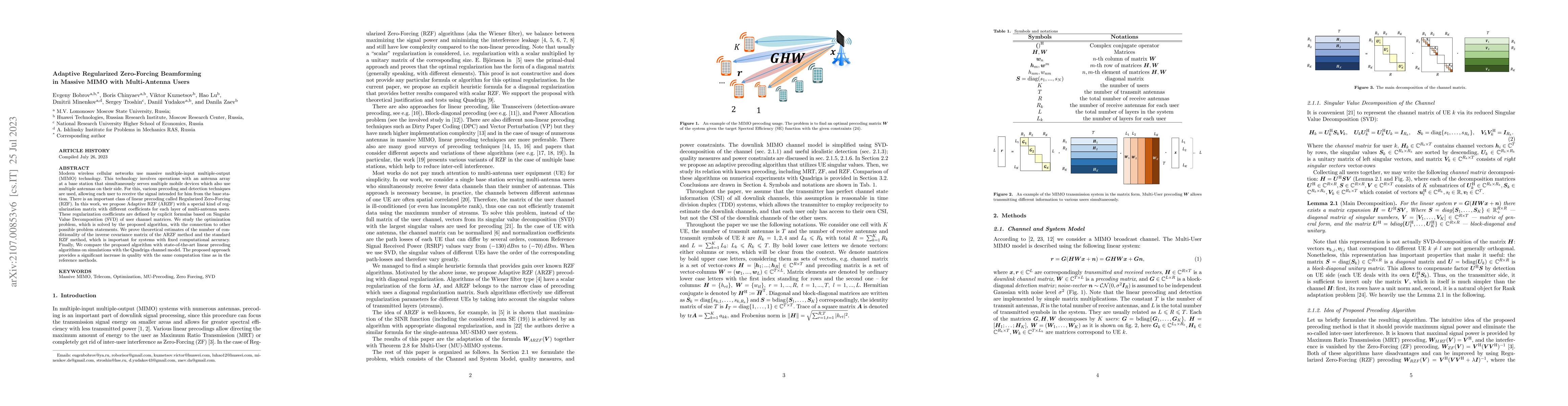Thumbnail for Adaptive Regularized Zero-Forcing Beamforming in Massive MIMO with
  Multi-Antenna Users