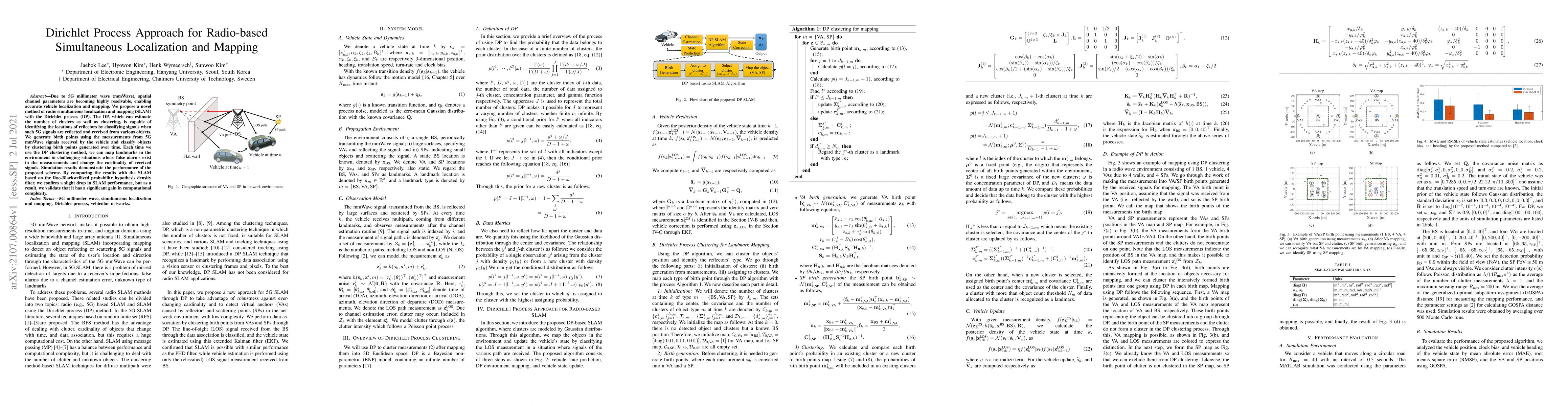 Thumbnail for Dirichlet process approach for radio-based simultaneous localization and
  mapping