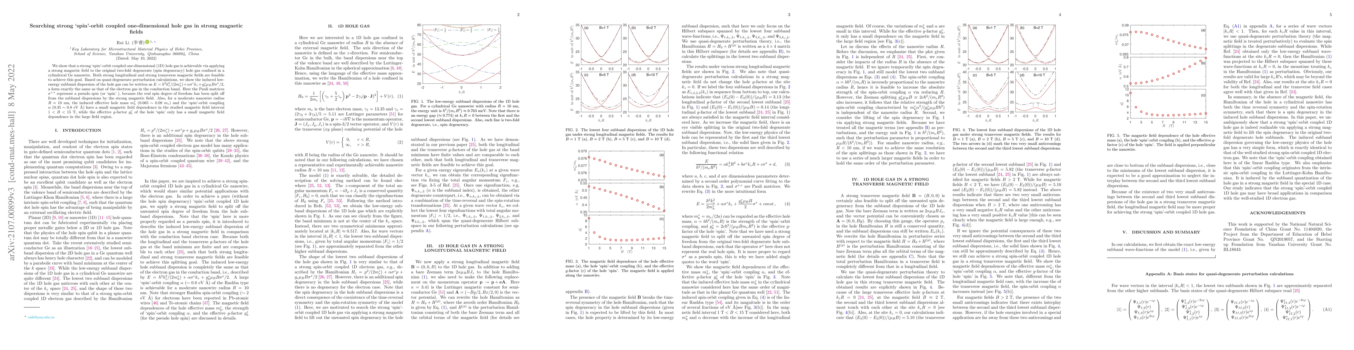 Thumbnail for Searching strong `spin'-orbit coupled one-dimensional hole gas in strong
  magnetic fields