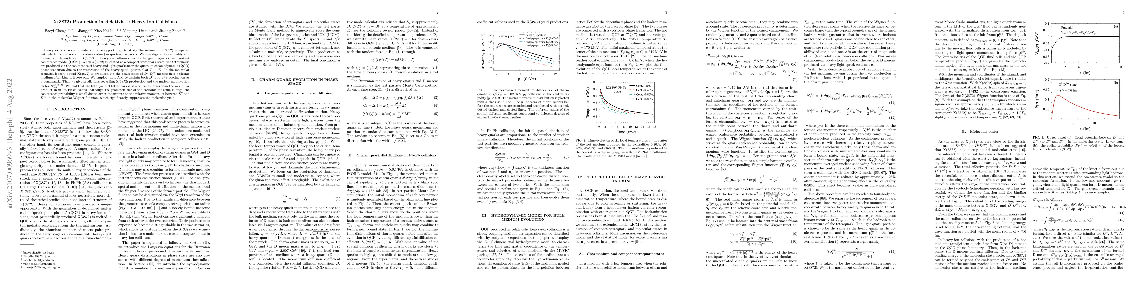 Thumbnail for X(3872) Production in Relativistic Heavy-Ion Collisions