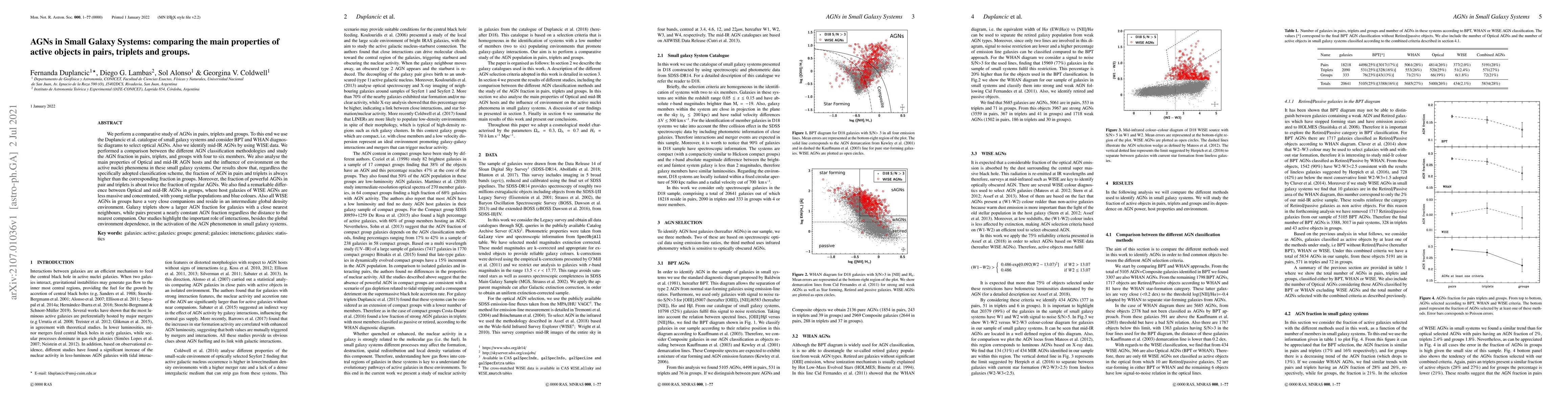 Thumbnail for AGNs in Small Galaxy Systems: comparing the main properties of active
  objects in pairs, triplets and groups