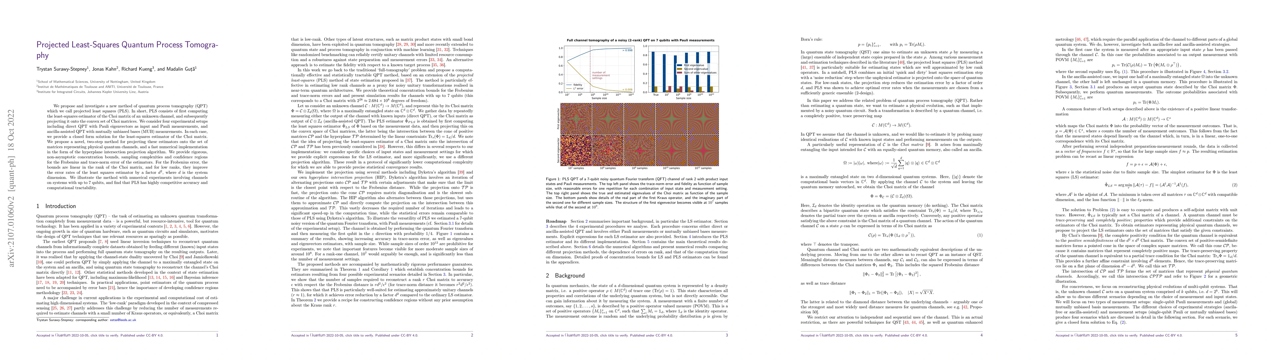 Thumbnail for Projected Least-Squares Quantum Process Tomography