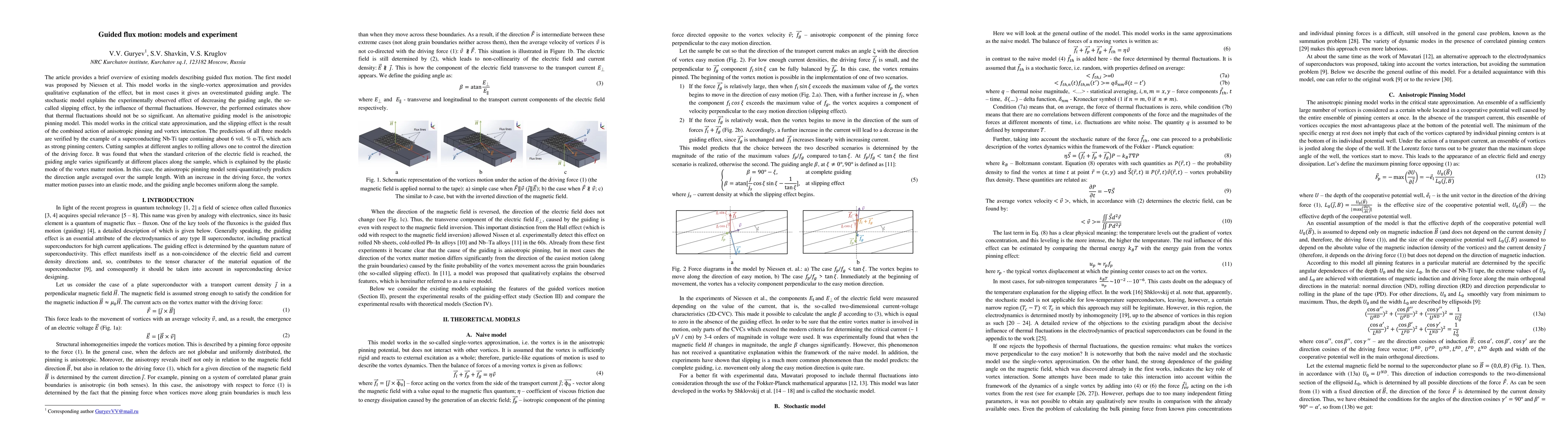 Thumbnail for Guided flux motion: models and experiment