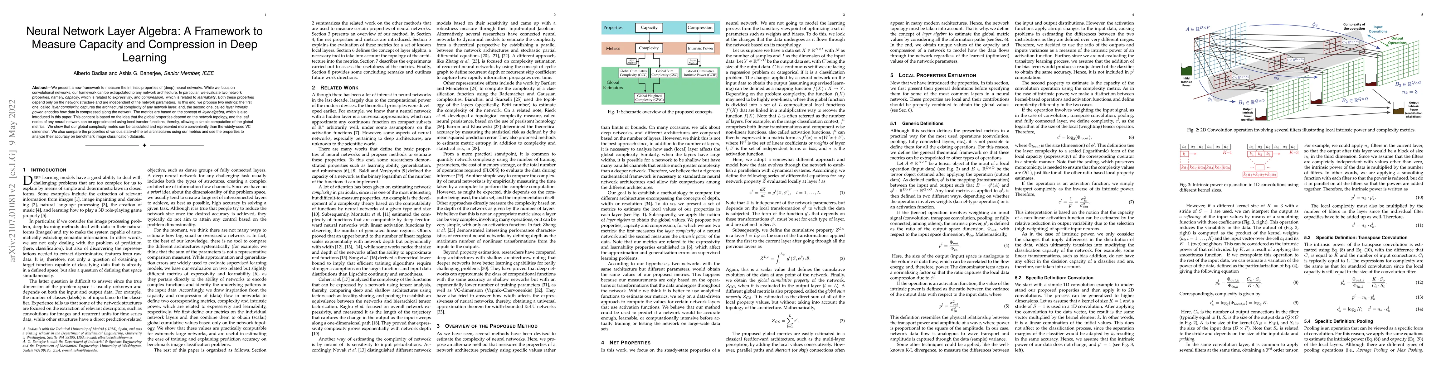 Thumbnail for Neural Network Layer Algebra: A Framework to Measure Capacity and
  Compression in Deep Learning