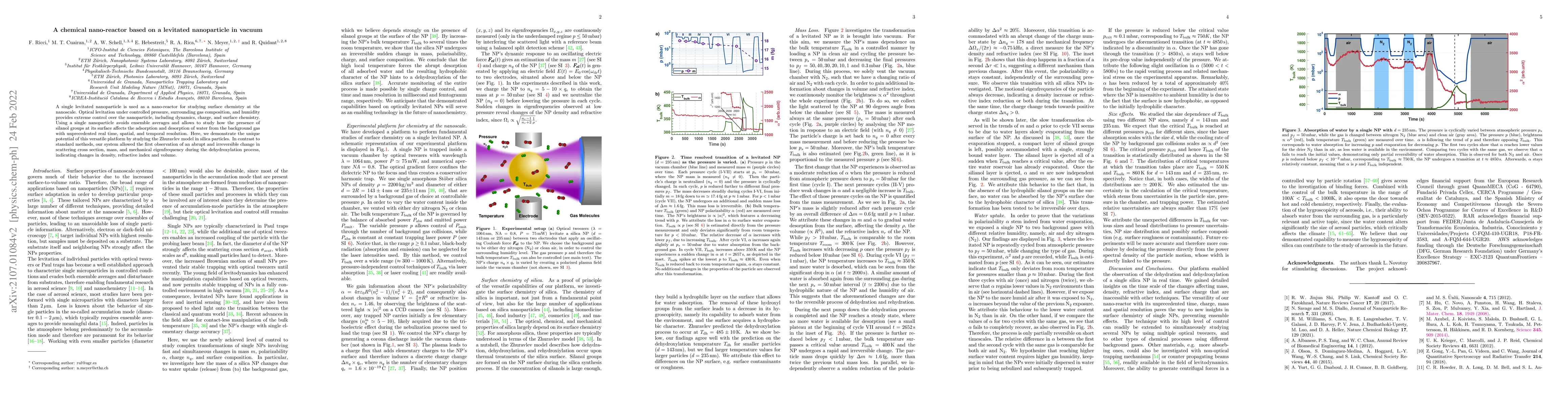 Thumbnail for A chemical nano-reactor based on a levitated nanoparticle in vacuum