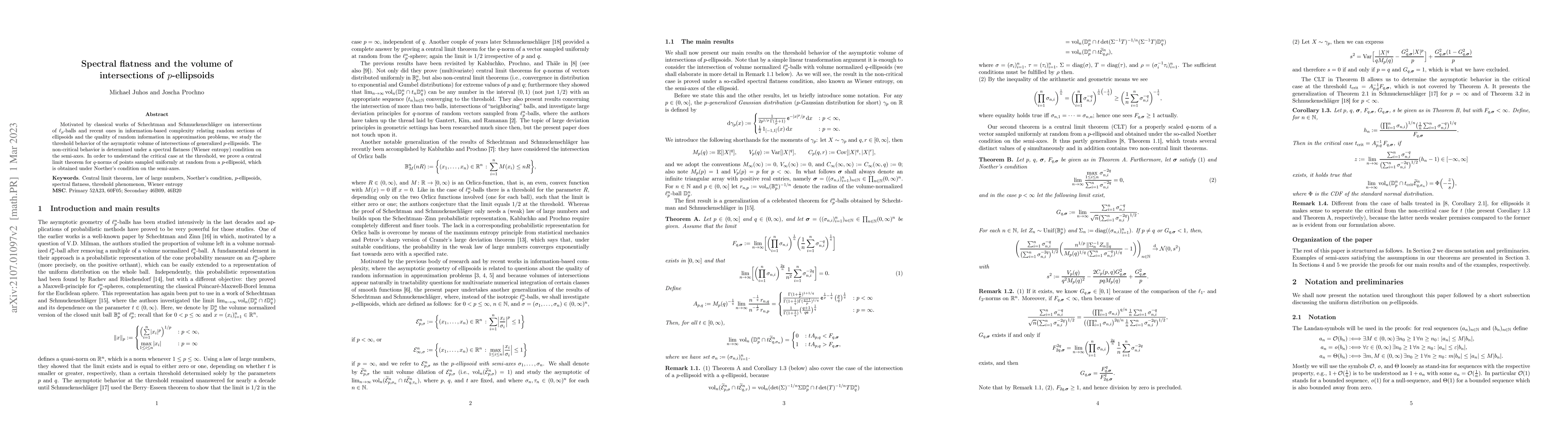 Thumbnail for Spectral flatness and the volume of intersections of $p$-ellipsoids