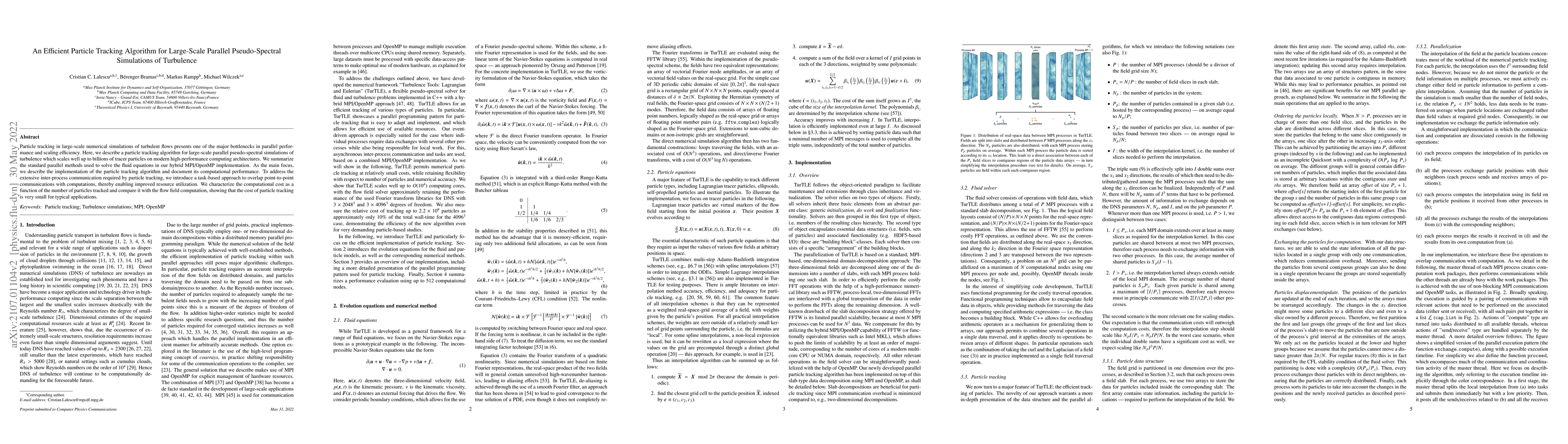 Thumbnail for An Efficient Particle Tracking Algorithm for Large-Scale Parallel
  Pseudo-Spectral Simulations of Turbulence