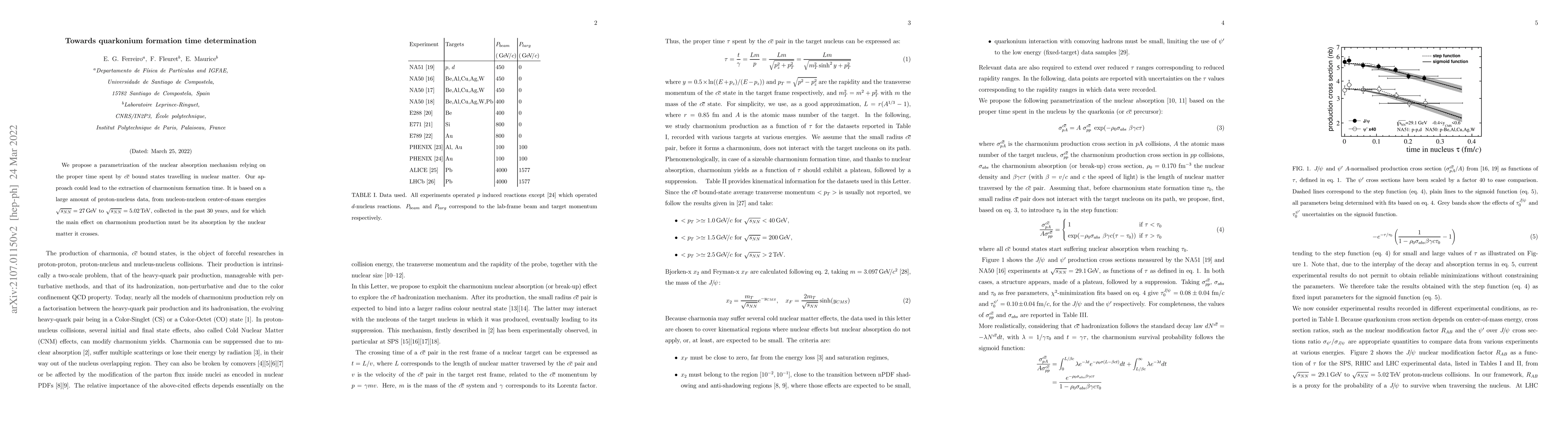 Thumbnail for Towards quarkonium formation time determination