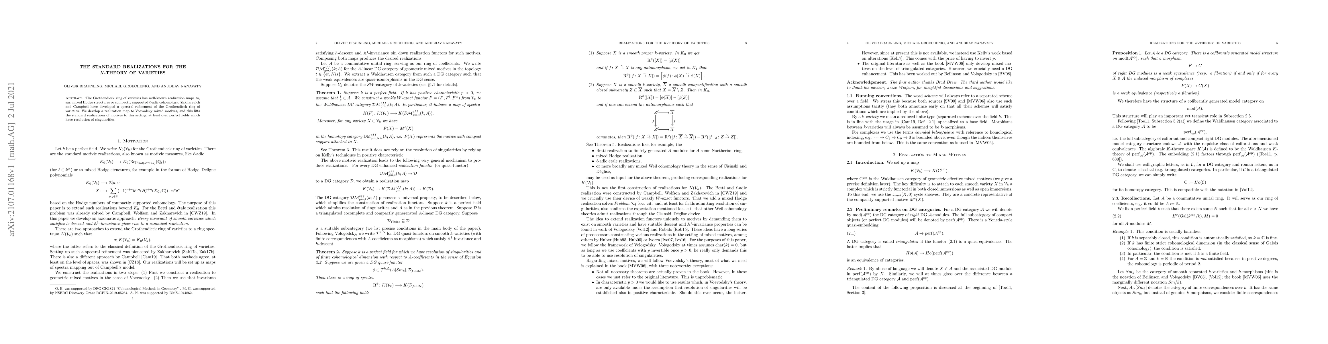 Thumbnail for The standard realizations for the K-theory of varieties
