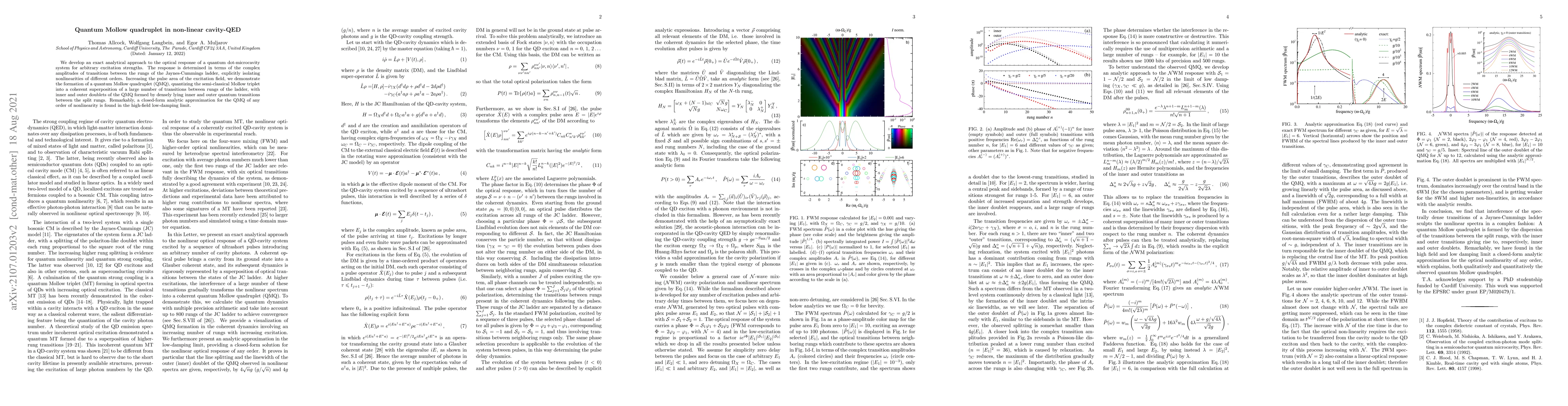 Thumbnail for Quantum Mollow Quadruplet in Non-linear Cavity-QED