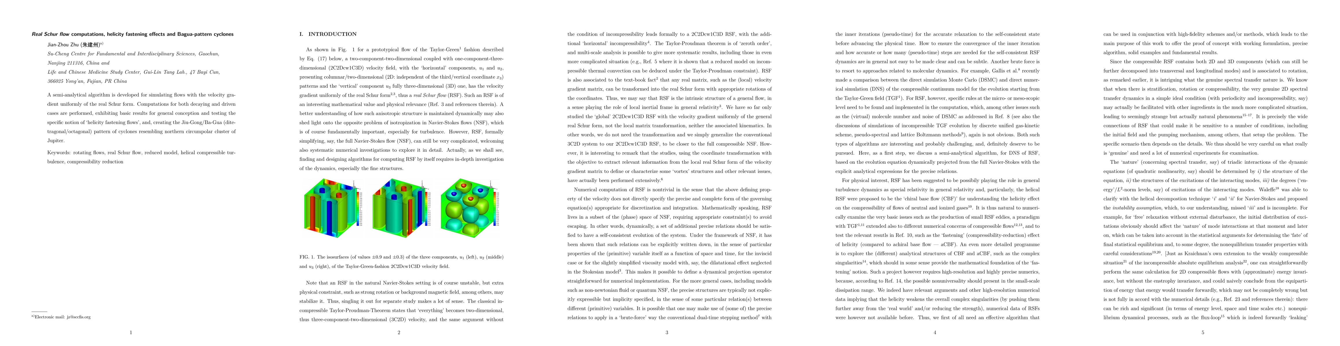 Thumbnail for Real Schur flow computations, helicity fastening effects and
  Bagua-pattern cyclones