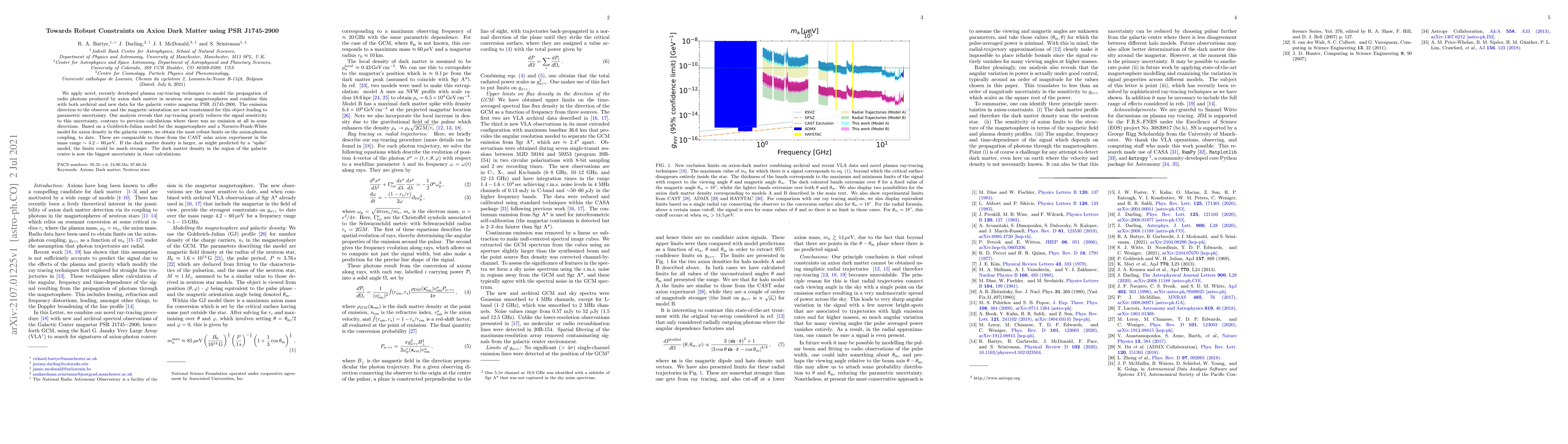 Thumbnail for Towards Robust Constraints on Axion Dark Matter using PSR J1745-2900