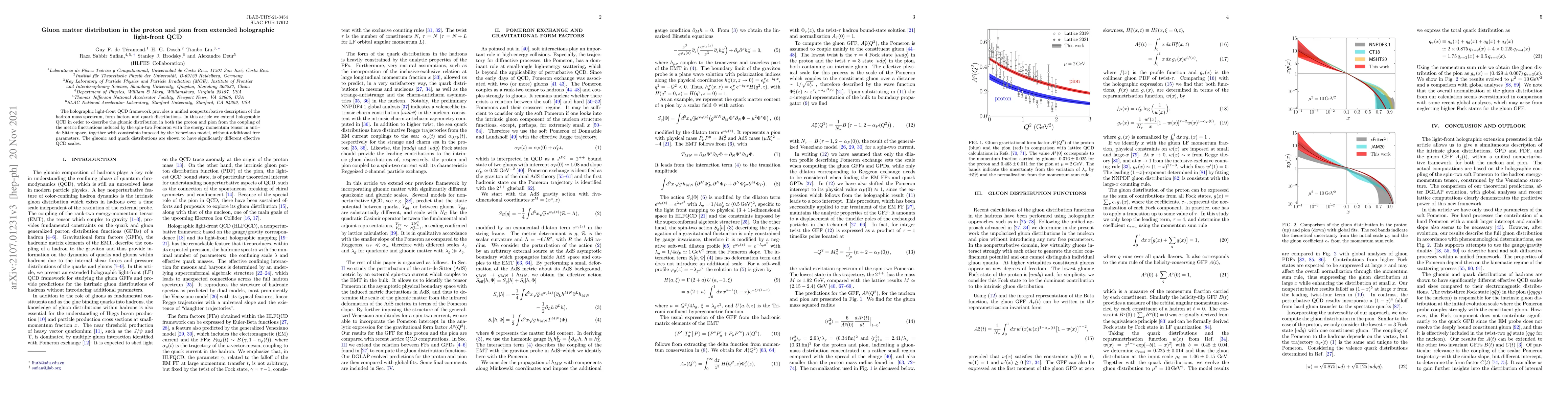 Thumbnail for Gluon matter distribution in the proton and pion from extended
  holographic light-front QCD