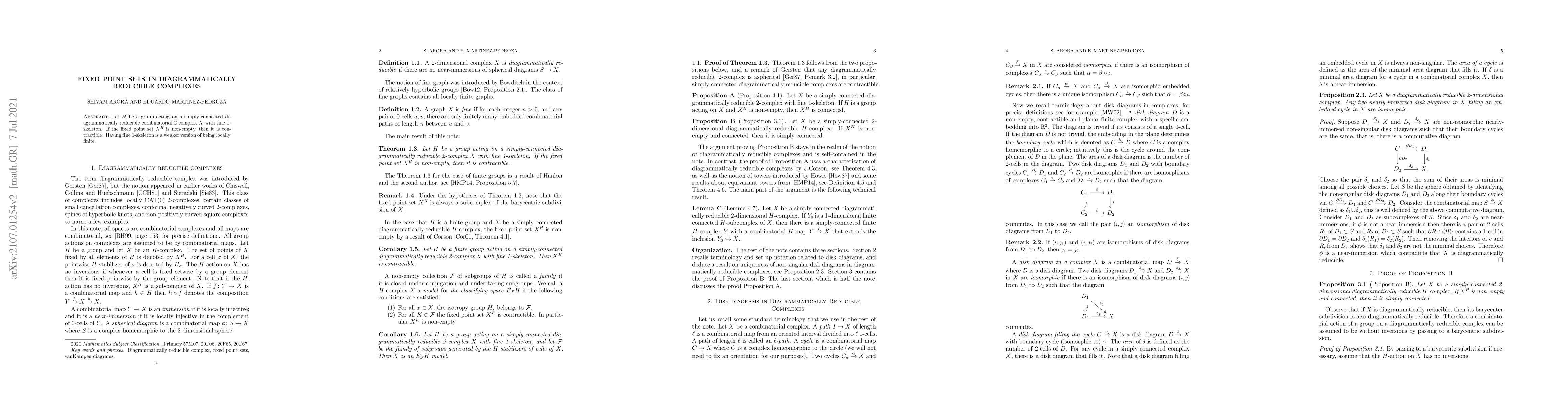 Thumbnail for Fixed Point Sets in Diagrammatically Reducible Complexes