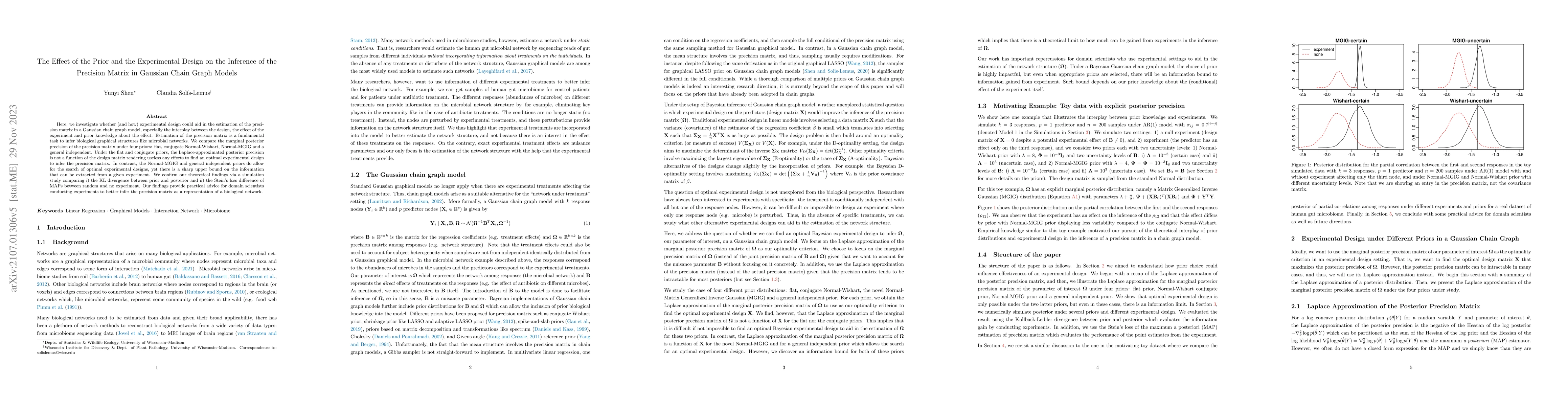 Thumbnail for The Effect of the Prior and the Experimental Design on the Inference of
  the Precision Matrix in Gaussian Chain Graph Models