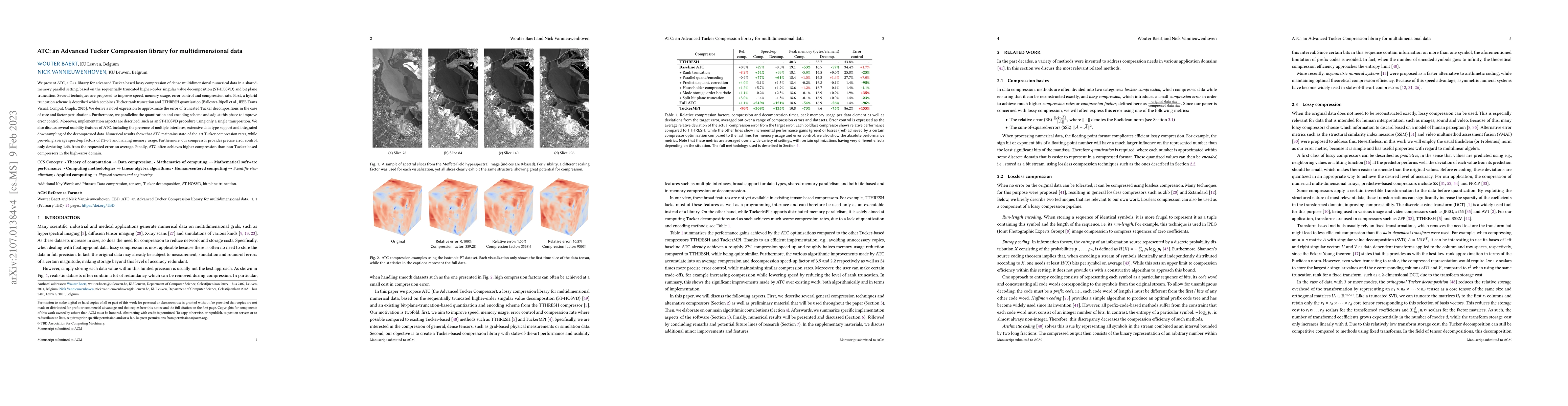 Thumbnail for ATC: an Advanced Tucker Compression library for multidimensional data