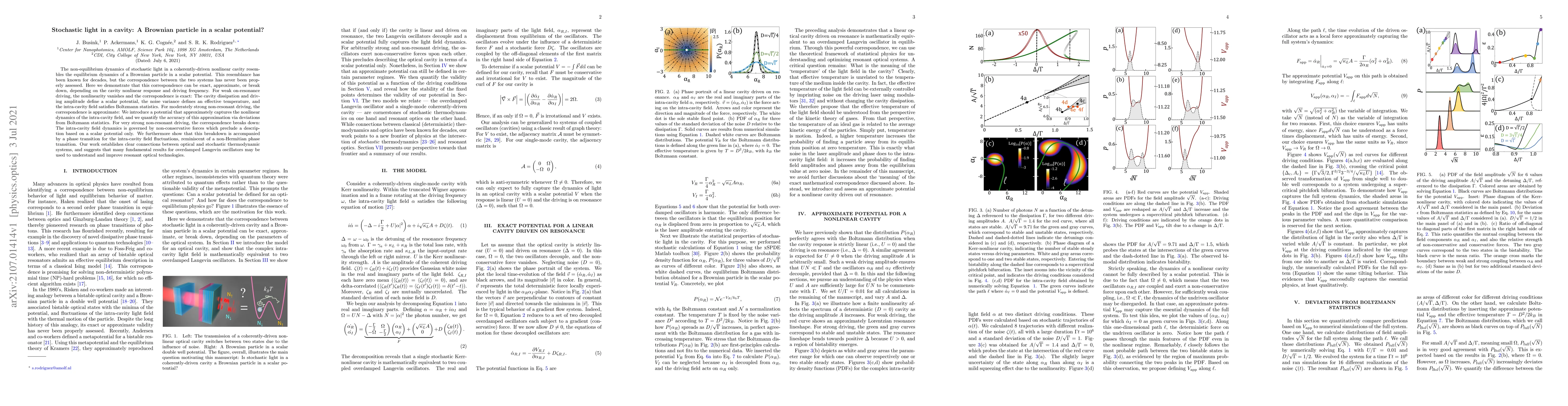 Thumbnail for Stochastic light in a cavity: A Brownian particle in a scalar potential?